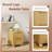 Fluted Nightstand with Spacious Storage Drawers, Bedside Table with Solid Wood Round Legs-1808791584