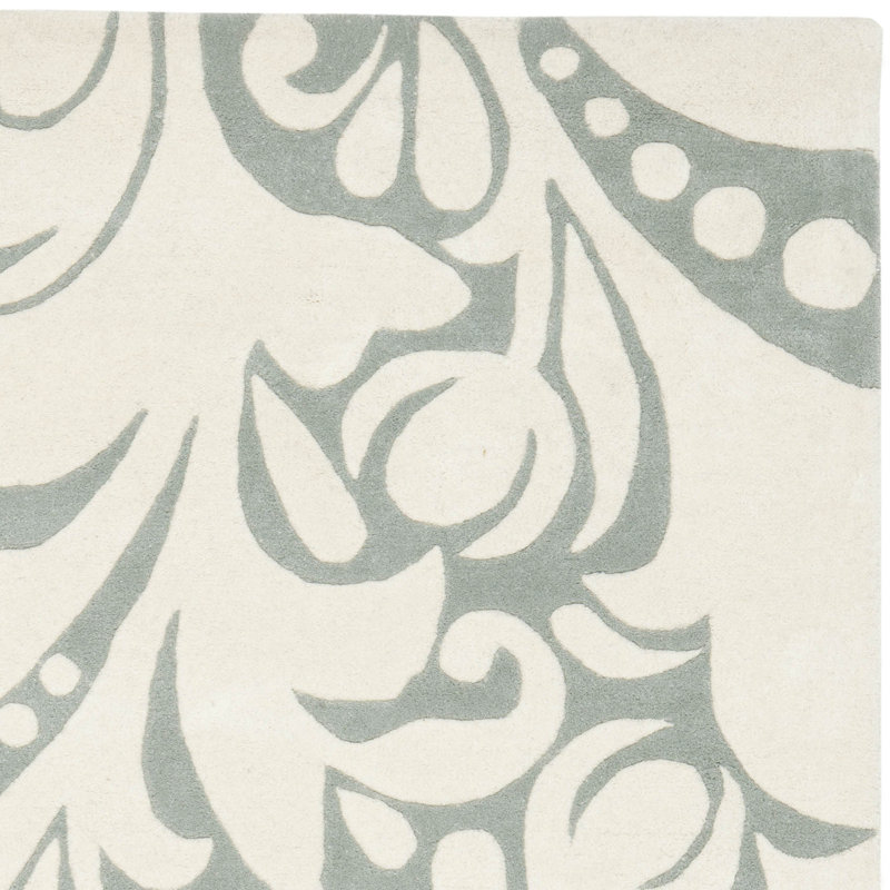 Candelo Soho Hand Tufted Wool And Viscose Floral Rug, Round 6'