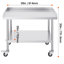 30 Inch Height Stainless Steel Work Table with Wheels and 3-side Baffles, Adjustable Shelf-688833039