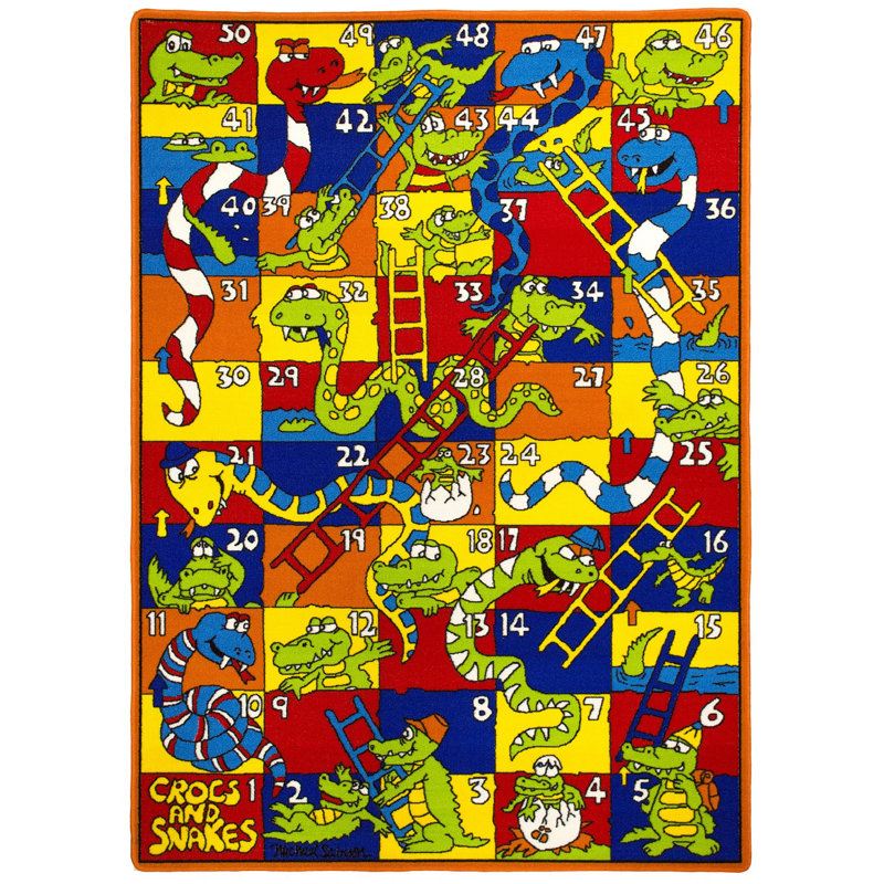 Rectangle Abstract Machine Woven / Power Loomed Polypropylene Rug, Rectangle 5' x 7'