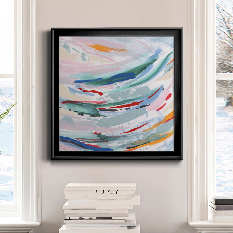 Waterway II - peinture sur toile encadrée, H 17,5 po x l 17,5 po x P 1,5 po, Noir
