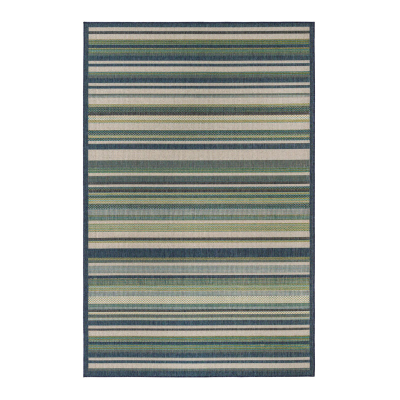 Tavon Striped Indoor / Outdoor Rug, Rectangle 6' x 9'