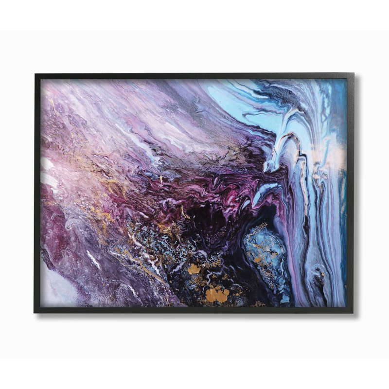 « abstract liquide purple blue texture » par leticia herrera-impression photo, H 24 po x l 30 po x P 1,5 po