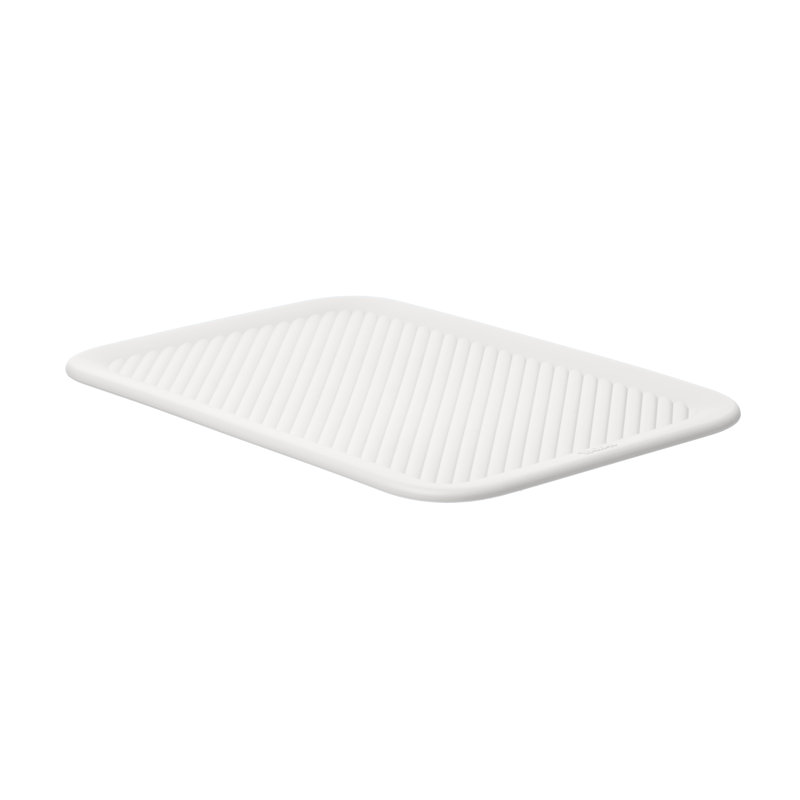 Couvercle de rangement en plastique nervuré, Blanc, H 0,15 po x l 11 po x P 7 po
