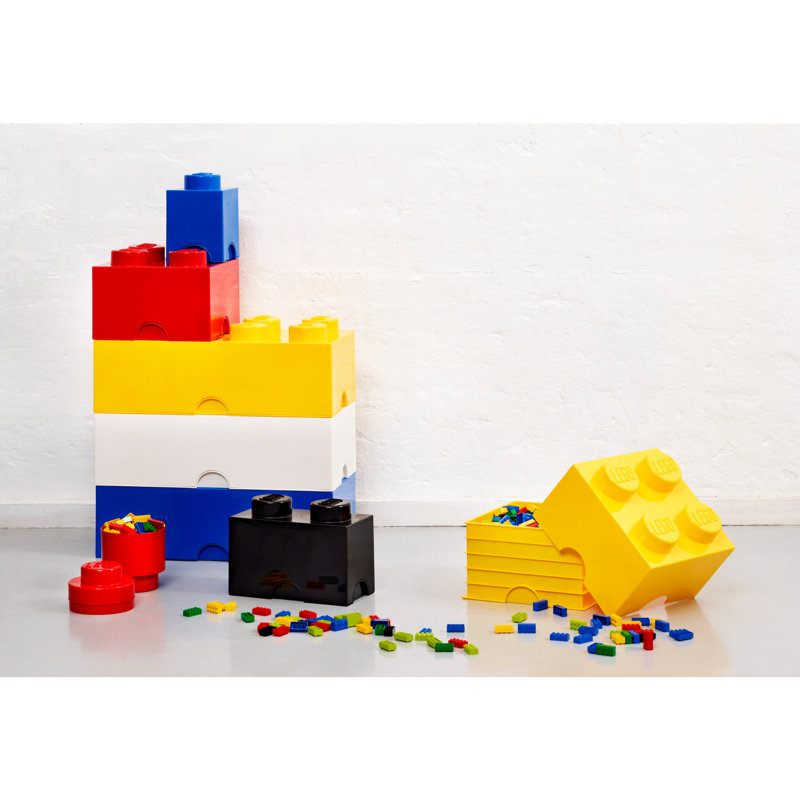 LEGO Storage Brick 4, Spr. Vert jaunâtre, Rouge vif