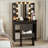 Makeup Vanity with Fluted Design and Charging Station