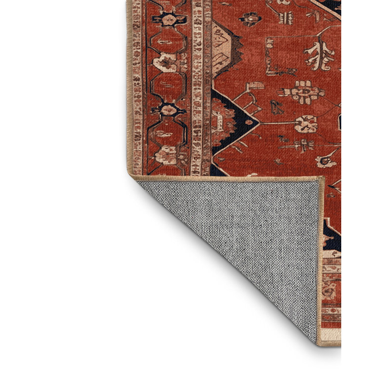 Tapis brun lavable à la machine, Carré 6 pi