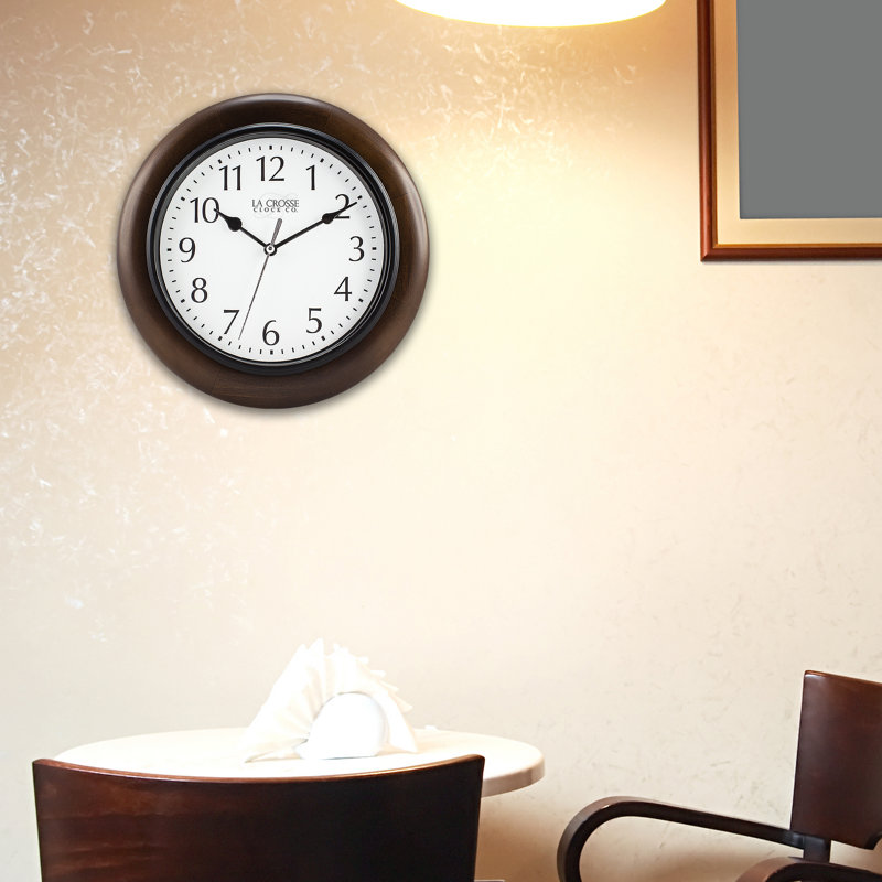 Weddington 10" Wood Quartz Wall Clock