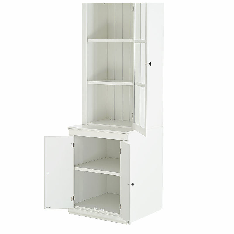 Armoire de garde-manger avec porte vitrée et fenêtre en treillis, vitrines avec rangement