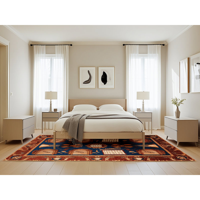 Tapis brun français lavable à la machine, Rectangle 5 pi x 8 pi