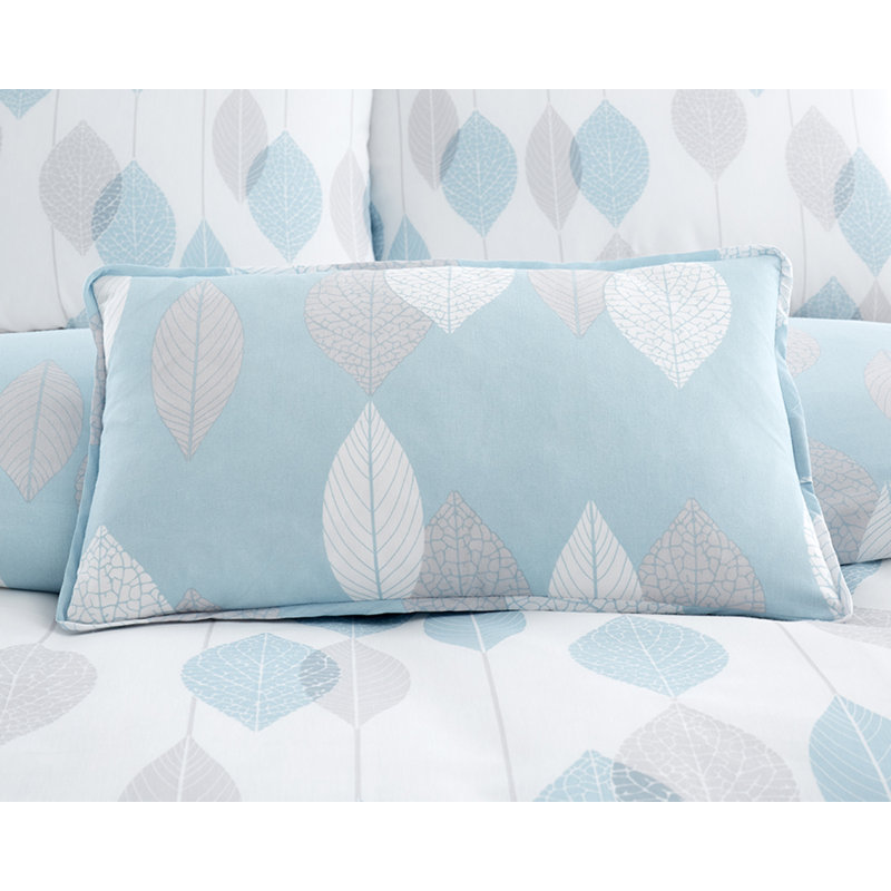 Pritchard Floral Rectangular Throw Cushion, Duck Egg