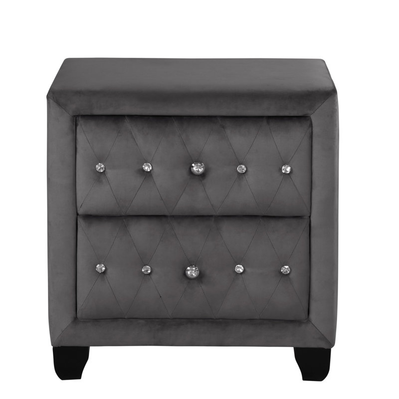 Table de chevet 2 tiroirs Crystal