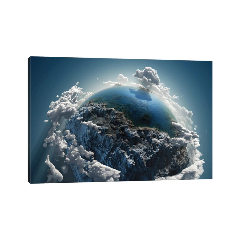 Cloud Earth in Space 1 Piece Wrapped Canvas Wall Art, 30.48 cm H x 45.72 cm W