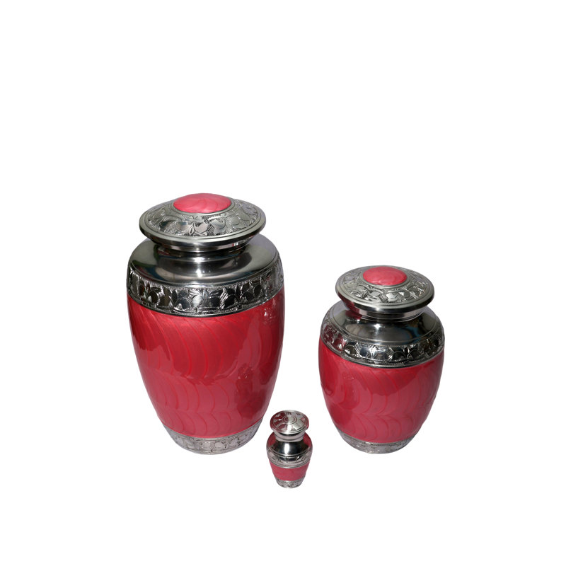 Ensemble de trois urnes Embrace, Rose