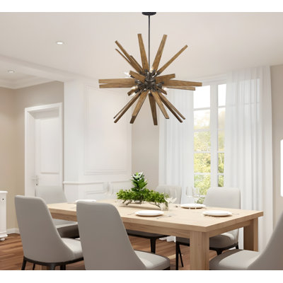 Lequan 8 - Light Thorne Modern Unique Spuntik Wood Chandelier