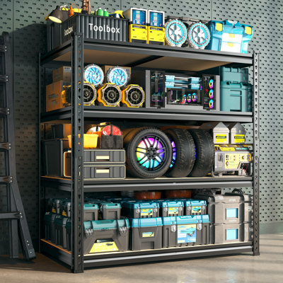 40" W X 16" D Heavy Duty Steel Storage Rack, Adjustable Shelving Unit For Garage, Basement, Or Kitchen