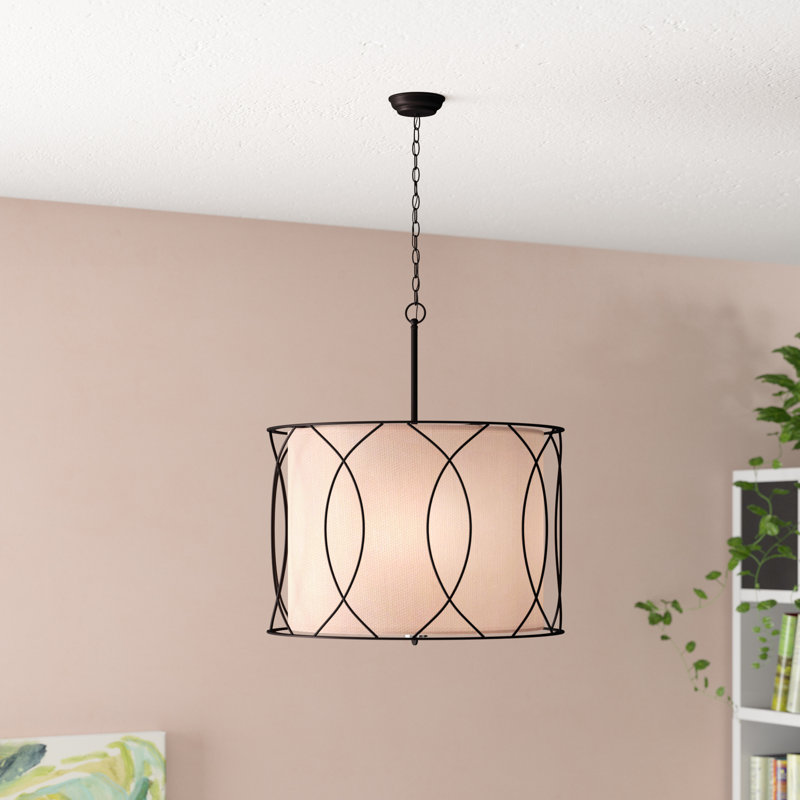 Luminaire suspendu tambour 3 lumières Weyant