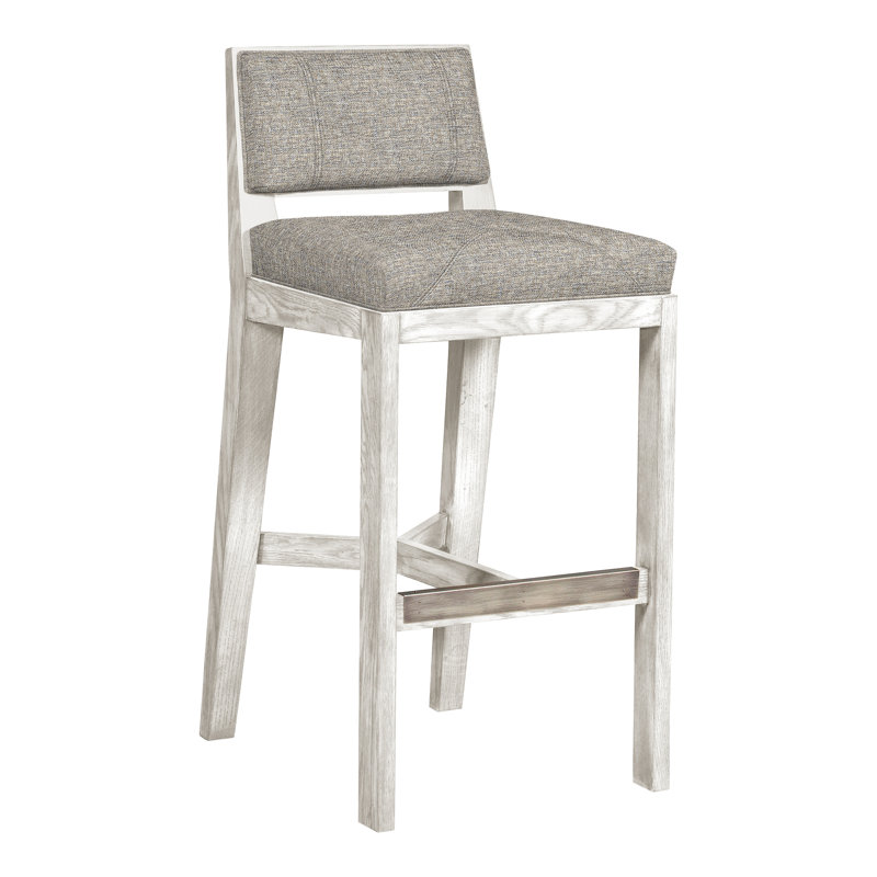Scoville By Thom Filicia Upholstered Counter Stool with Solid Wood Frame, Impala Storm, Navajo
