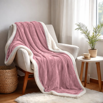 Sherpa Fleece Soft Plush Reversible Blanket