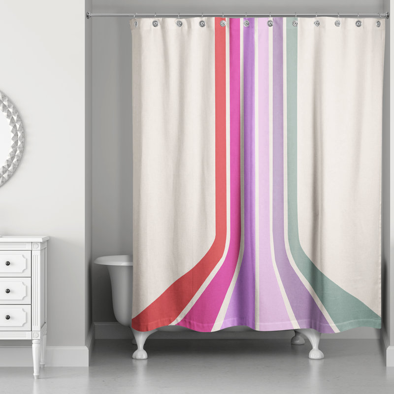 Rideau de douche simple Perine, Rose
