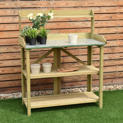 Acob Fir Wood Potting Bench