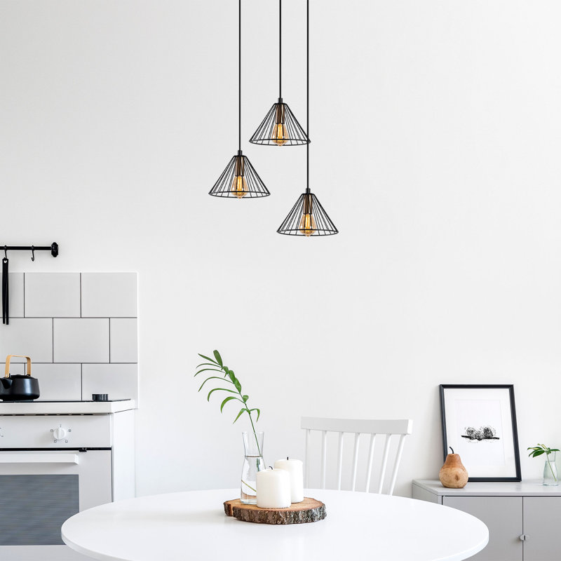 Luminaire suspendu conique à 3 lumières Hulsey