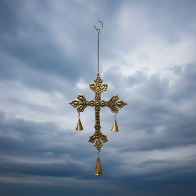 San Juan Cross Chime in Burnished Gold