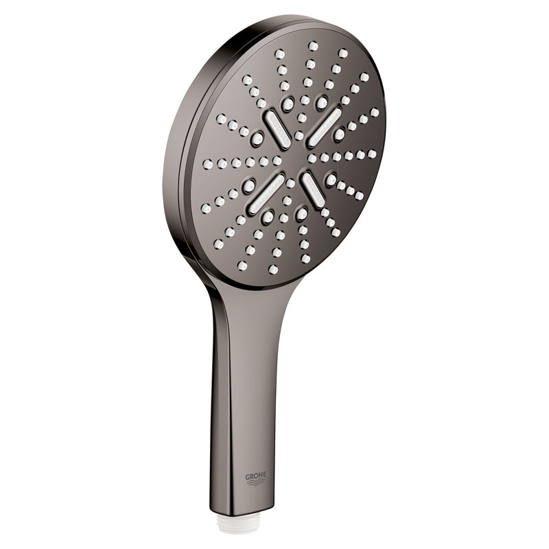 Pomme de douche à main à 3 réglages GROHE Rainshower, réglages de jet de pluie, 1,75 gal / min, Graphite dur