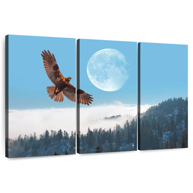 Eagle Over Fogy Mountains, 28" H x 45" W