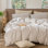 Ensemble de housse de couette à rayures 100% coton lavé MooMee