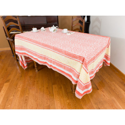 Jacquees Rectangle Geometric Cotton Tablecloth