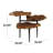 Loucks Teak Wood Handmade Live Edge 3 Tier Side End Brown Accent Table with Black Base