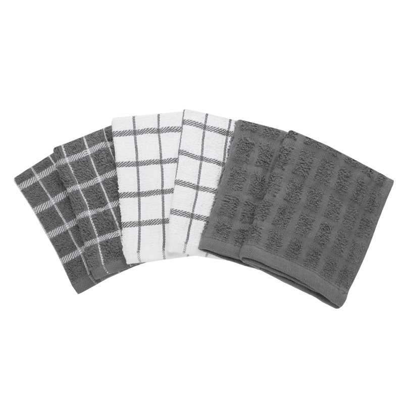 Cotton Plaid Dish Cloth Kitchen Towel, Gray