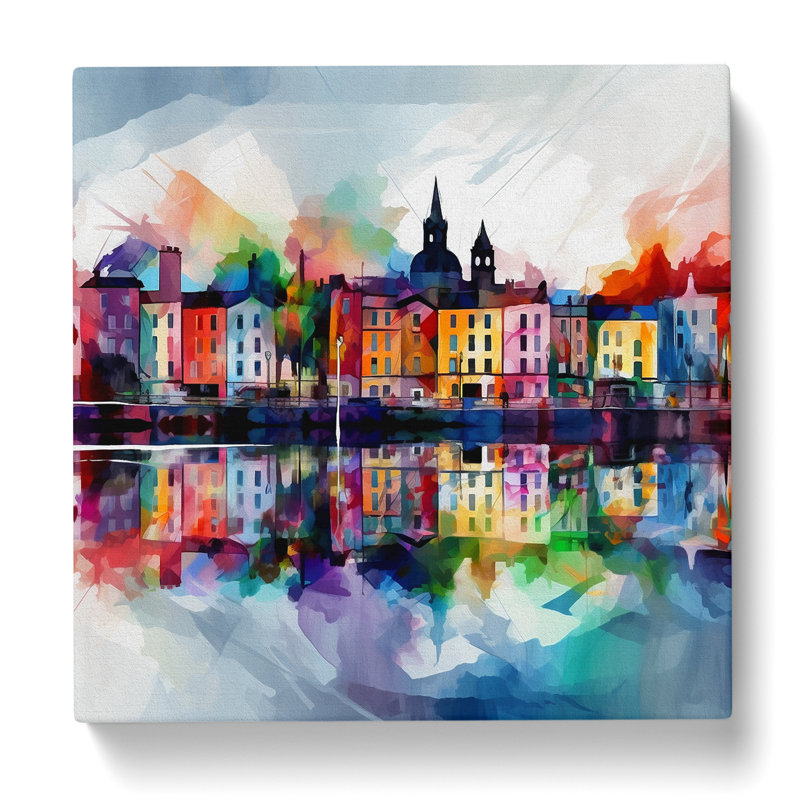 City Of Dublin Abstract Art No.1 - Print, 50cm H x 50cm W x 3cm D