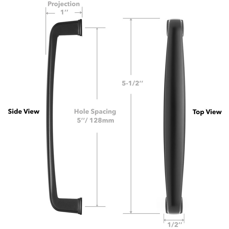 5" Center Cabinet Handle Pull Multipack, Matte Black