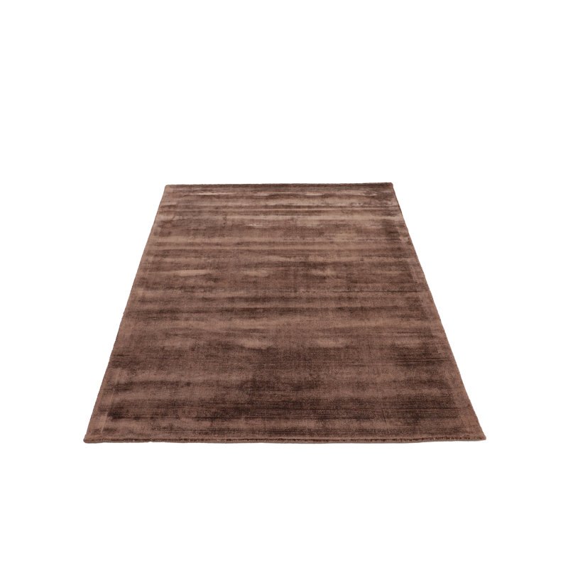 Ava Handmade Viscose Silky Solid Soft Dark Brown Rug, Rectangle 120 x 170cm