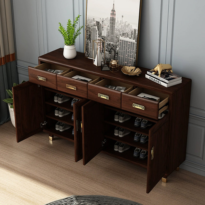 Nut-Brown Solid wood Shoe Storage