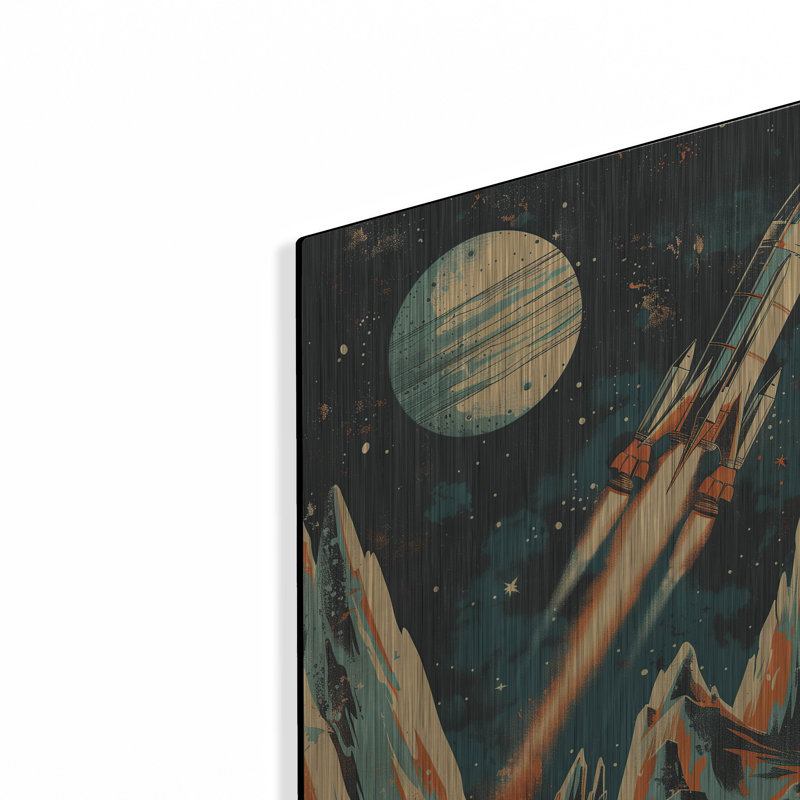 Art mural en métal «Vintage Space 1» par Momart, H 16 po x l 12 po x P 0,13 po