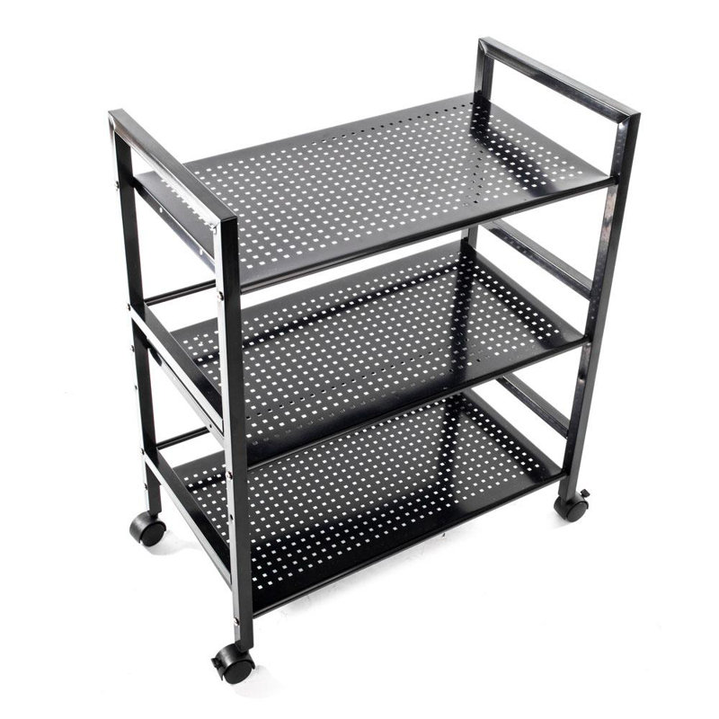 Chariot de rangement roulant pour la salle de bain, Noir