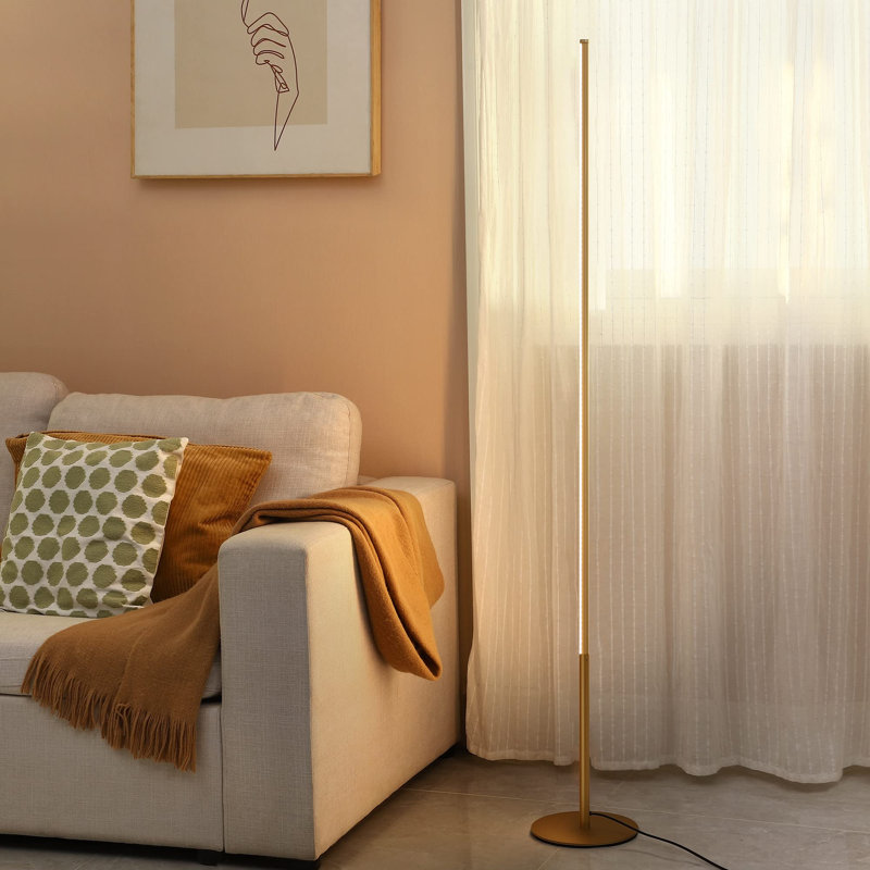 Dack 146cm LED Column Floor Lamp, Silver