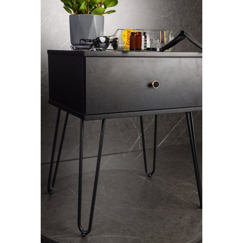 Marigold 50.2cm W Manufactured Wood Bedside Table