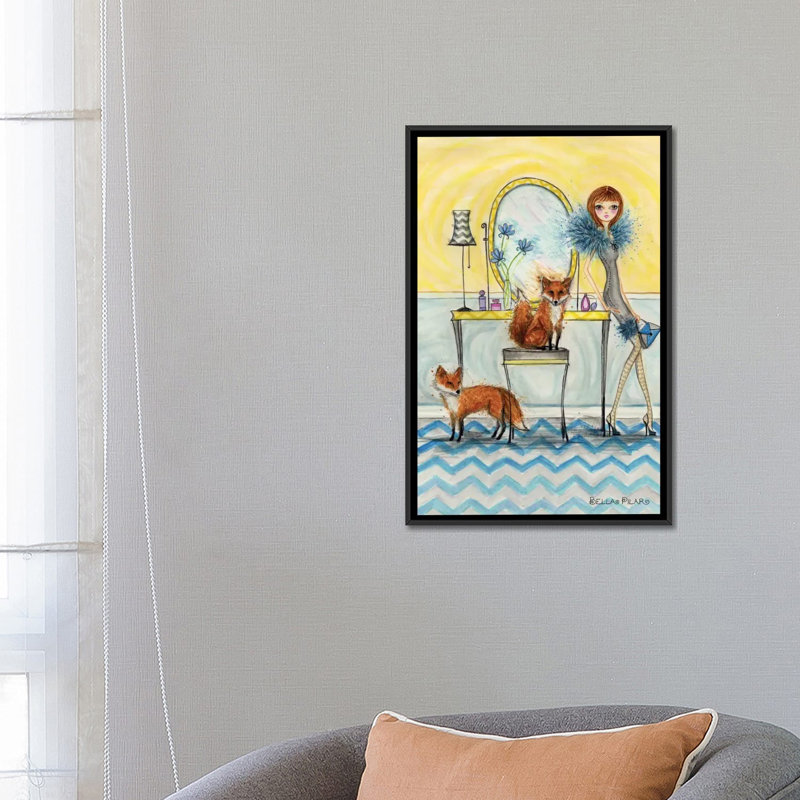 Art fiona et fox, H 26 po x l 18 po x P 1,5 po, Toile avec cadre noir