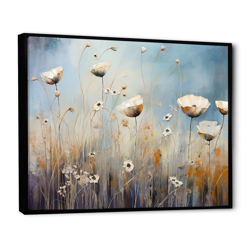 Scerene Wildflowers In Bloom V sur impression sur toile, Cadre flottant noir, 30" H x 40" W