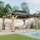 Classic  Solid Wood Storage Gazebo With Double Iron Roof