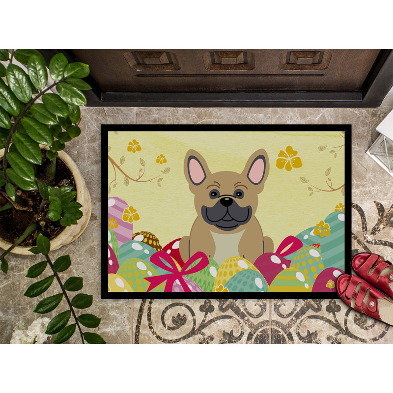Saroyan Non-Slip Easter Outdoor Doormat, Cream, 27" L x 18" W