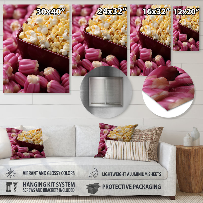 Écran Popcorn Elegance III - Art mural en métal Popcorn, H 40 po x l 30 po x P 1,5 po