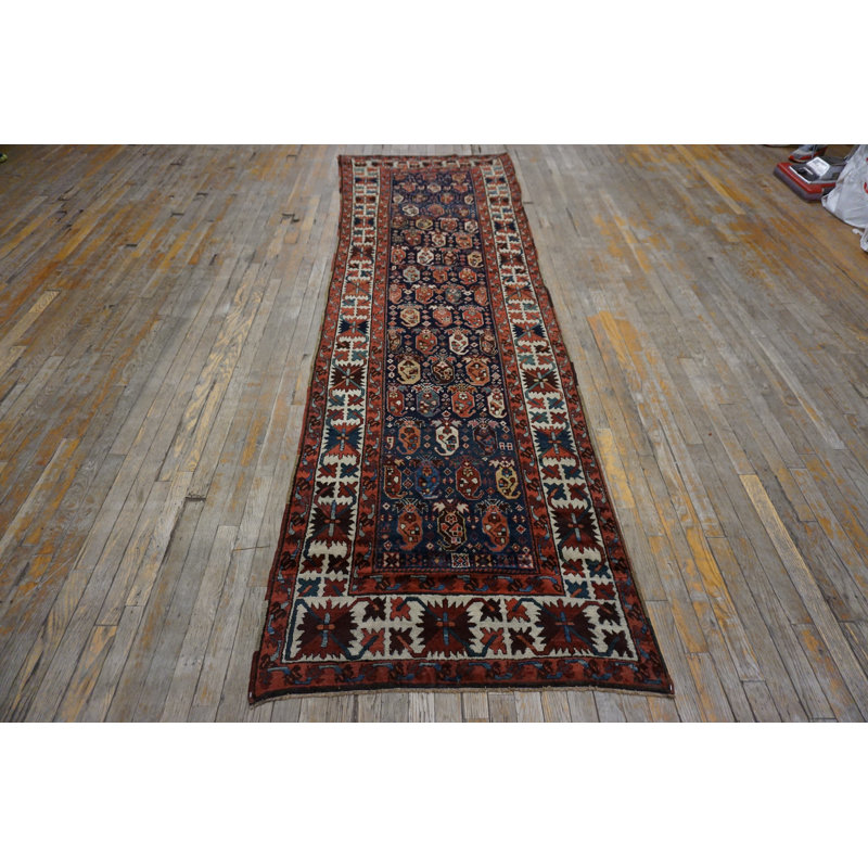 Tapis de couloir bleu Kazak