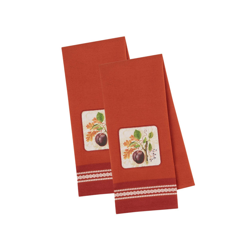  Ensemble de 2 serviettes de table Botanical Fruit, 18 x 28, prune