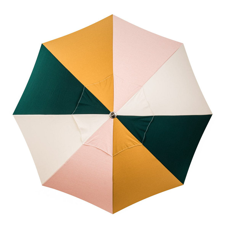 Patio 90'' W Umbrella, Pink/Green/White/Gold