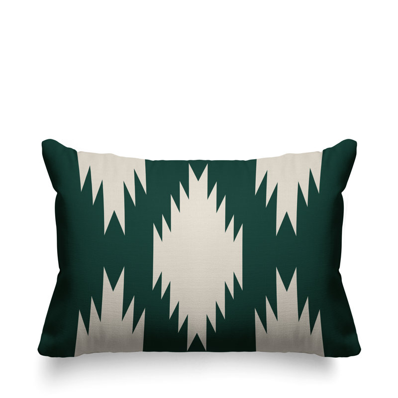 Coussin intérieur / extérieur Yuma Southwestern, Émeraude